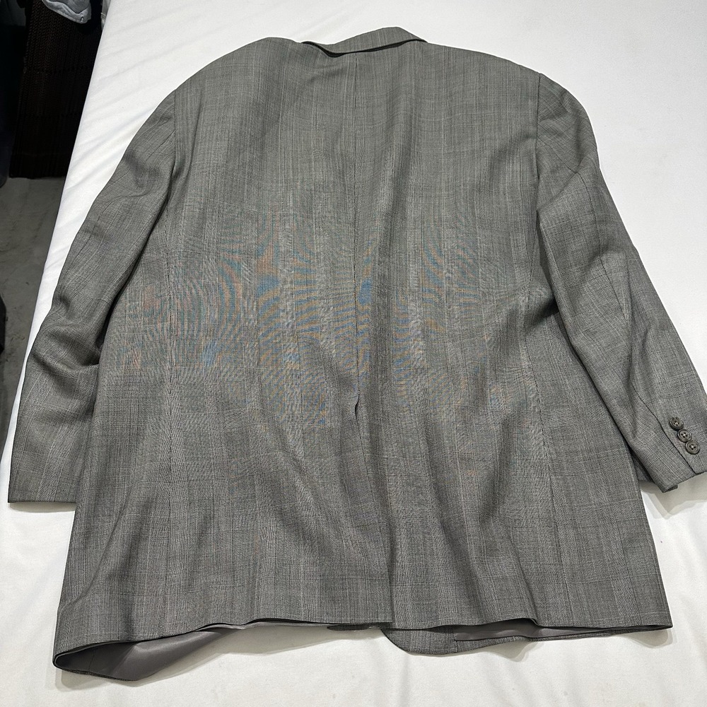 Jos. A. Bank Gray Check Wool Men's Blazer 48 Regular Single-Breasted Two-Button - Picture 4 of 15